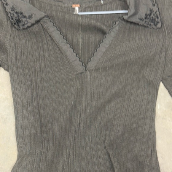 Free people new Elegant Black Embroidered Women's Top - Picture 2 of 5